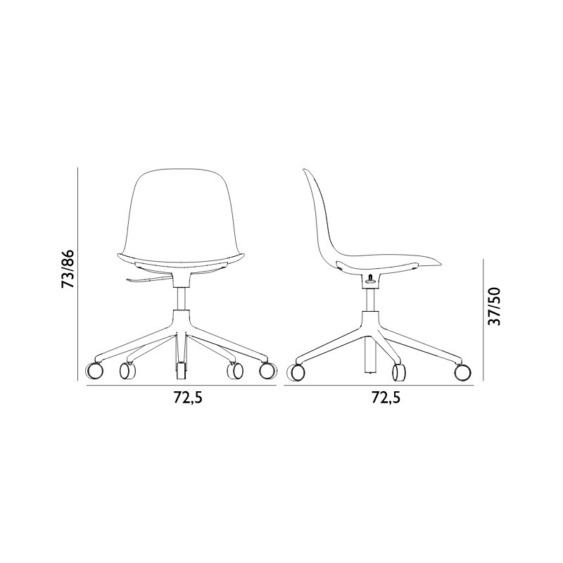 Form 5W Gaslift Swivel Chair withCcastors