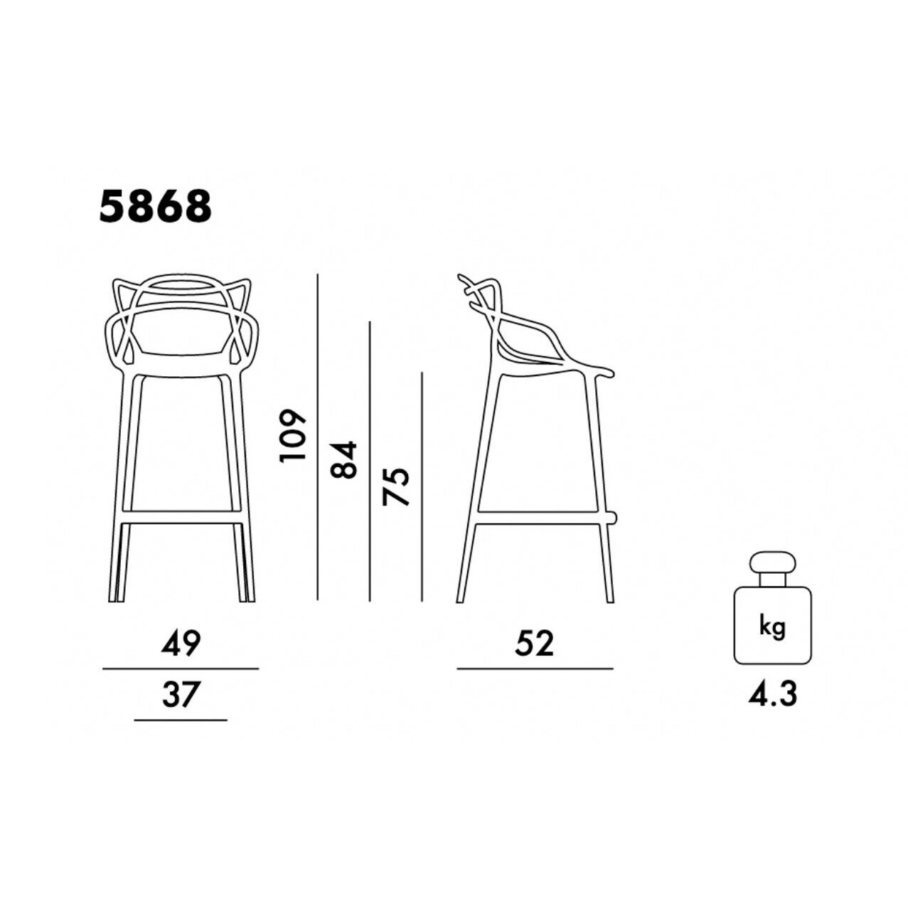 Masters Bar Stool 75cm