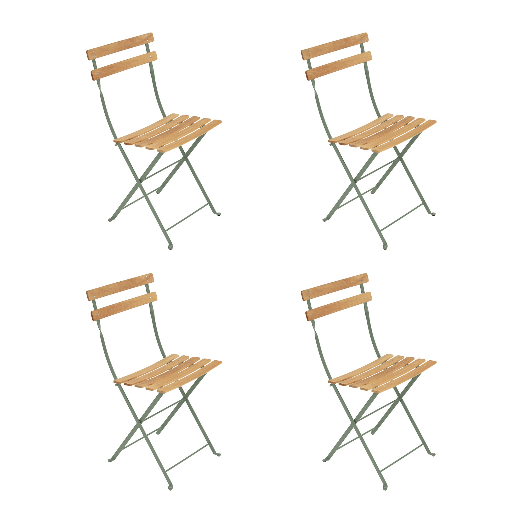 Bistro Naturel Folding Chair Set of 4