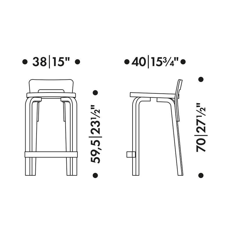K65 High Chair Clear Lacquered Base