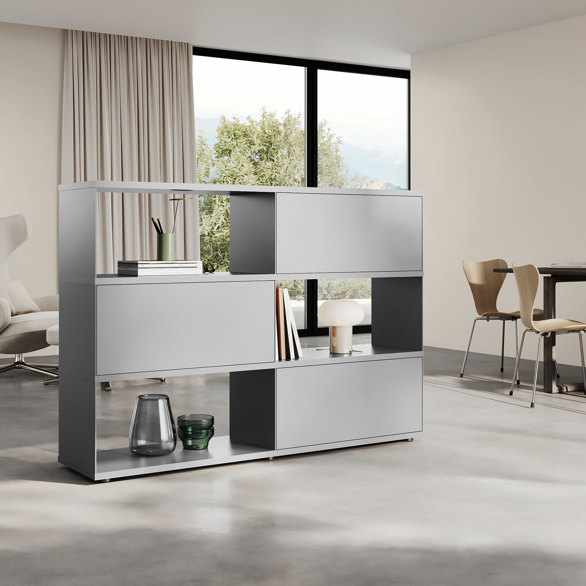 Flow Q Sideboard/Free-Standing Shelf with 3 Flap Doors 200x124x40cm