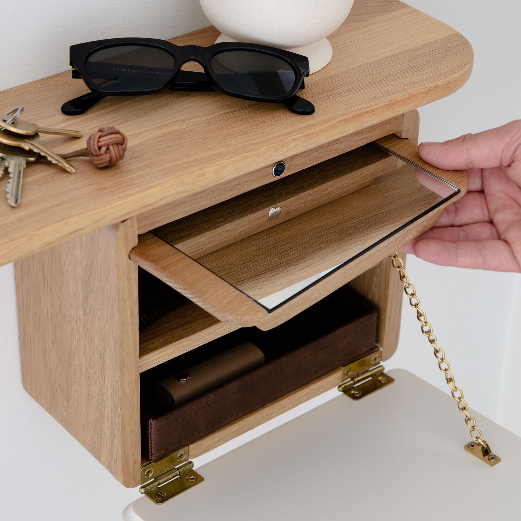 One More Look Wall Mirror with Shelf