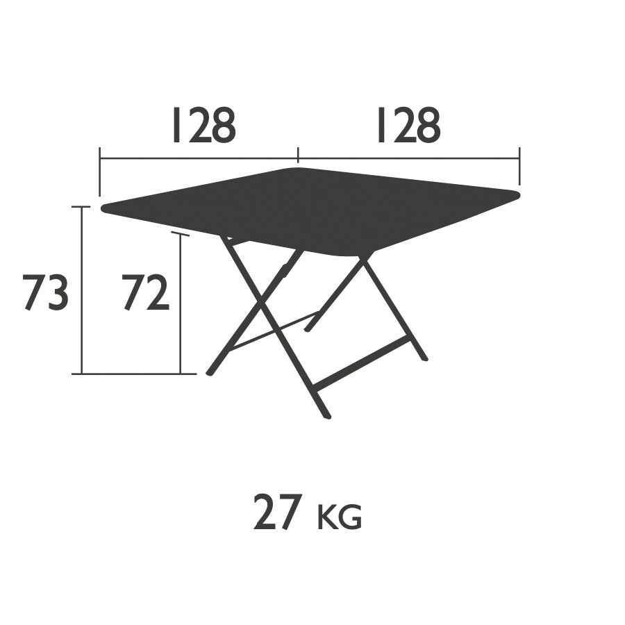Caractère Garden Table Folding 128x128cm