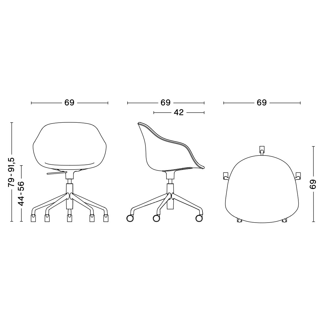 About a Chair AAC 253 Swivel Chair Black Base
