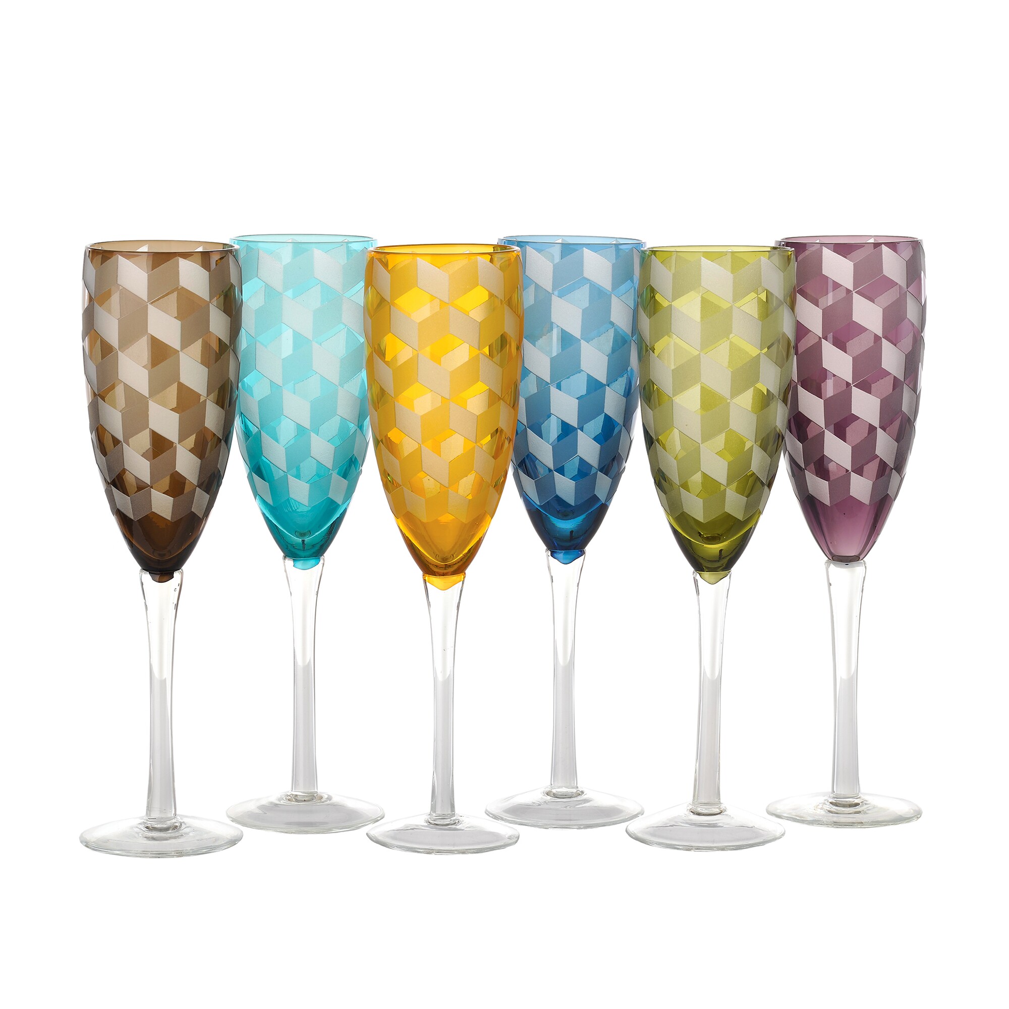 Blocks Champagne Glass Set of 6