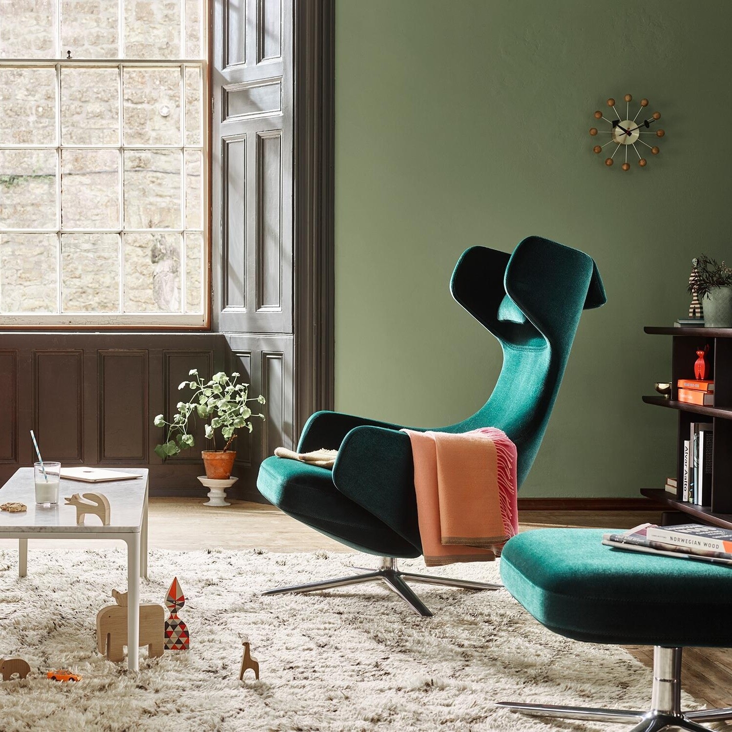 Colour Block Wool Blanket