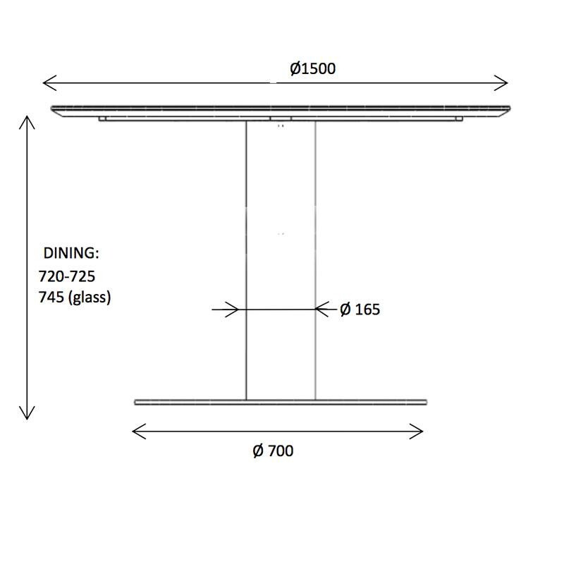 2.0 Dining Table Frame Brass Ø150cm