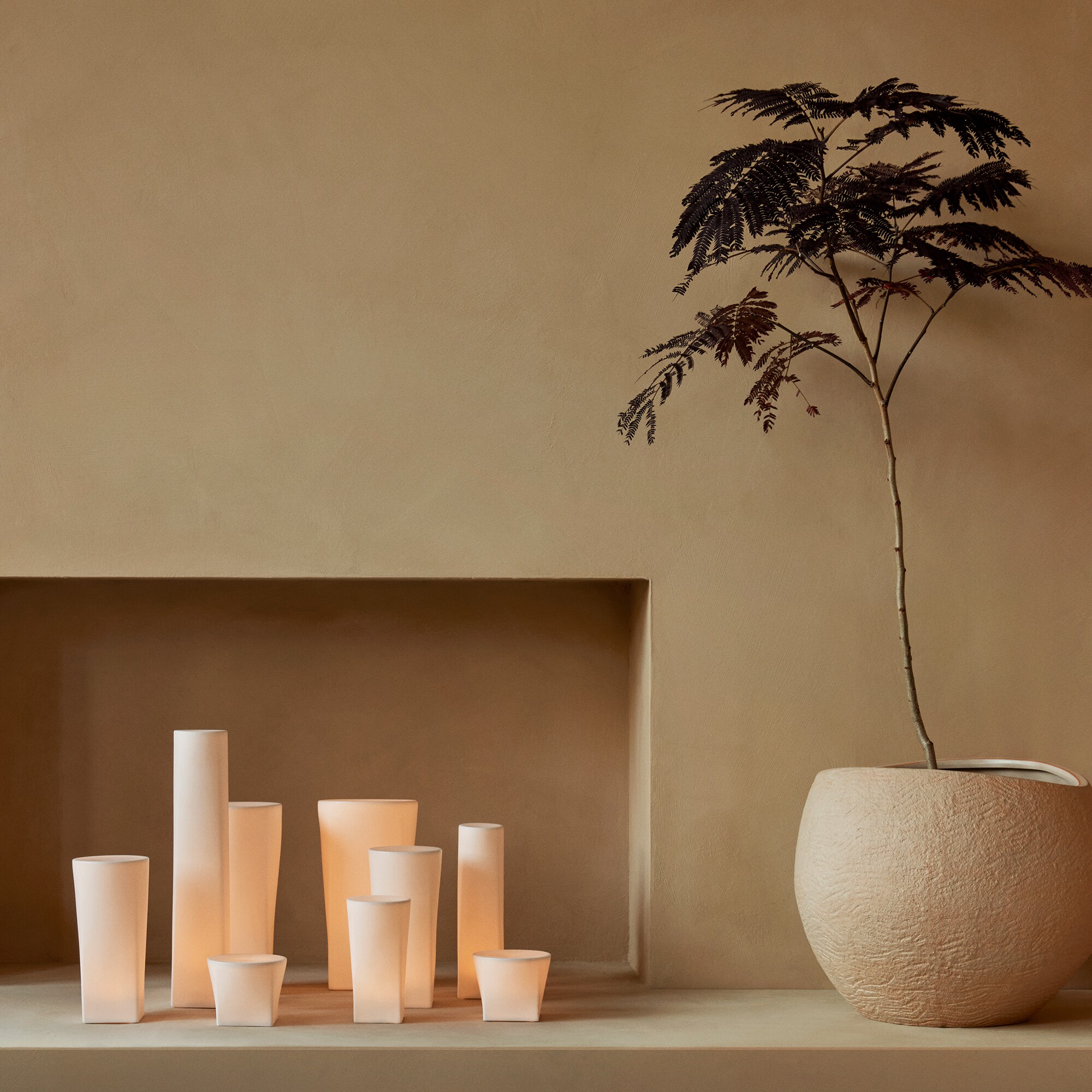 Ignus LED Candle Porcelain H 25cm