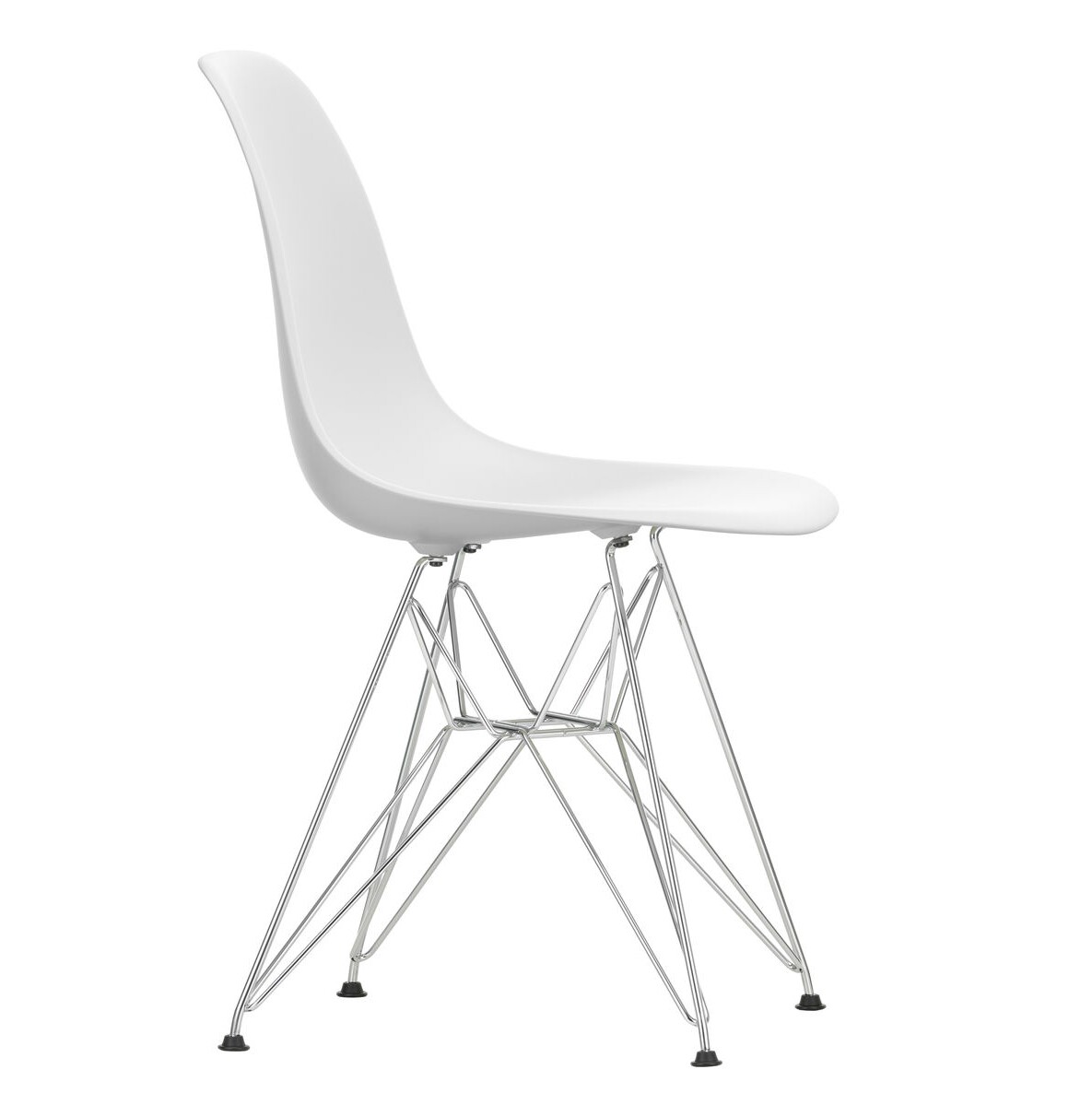 Eames Plastic Side Chair DSR RE Chromed Base