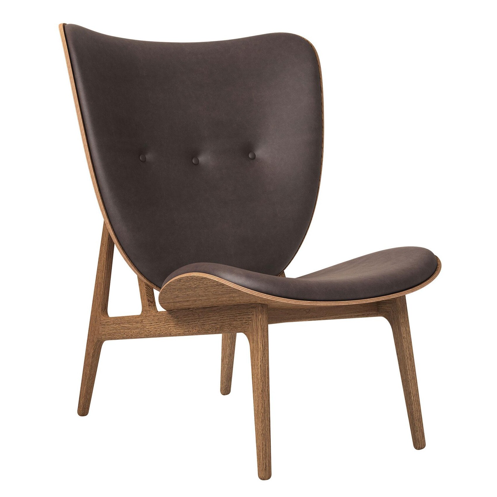 Elephant Lounge Chair Leather Smoked Oak Base