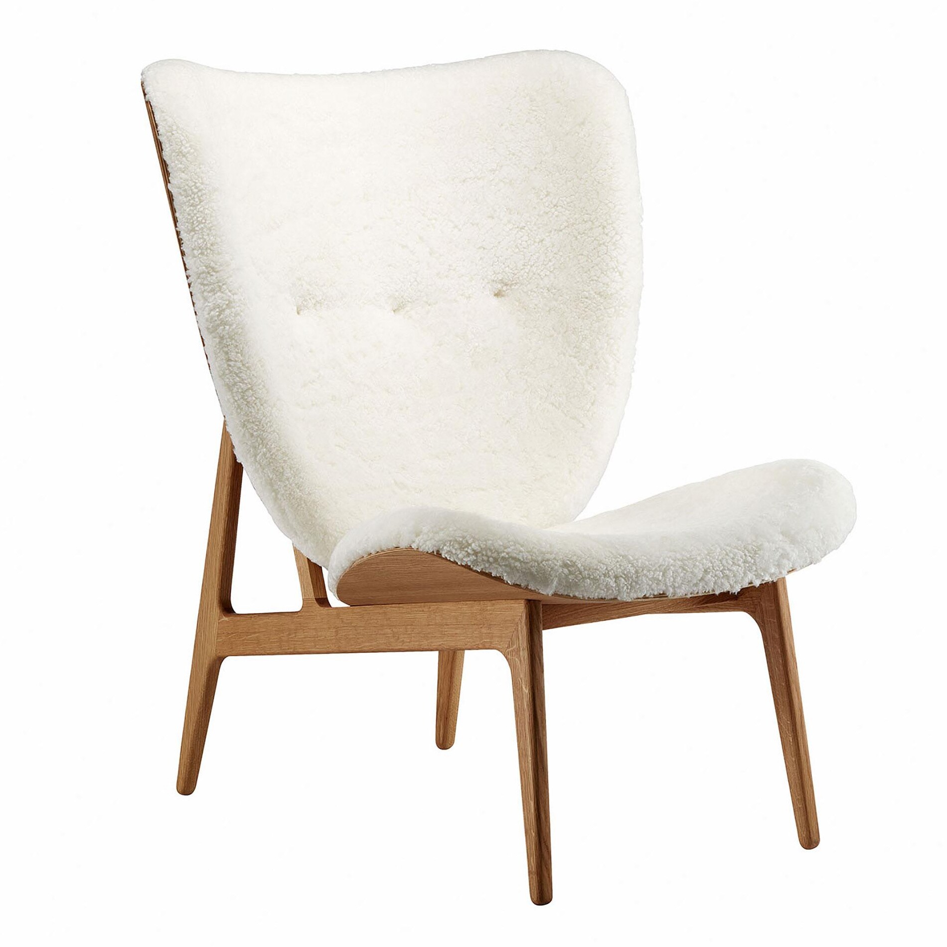 Elephant Lounge Chair Sheepskin Smoked Oak Base