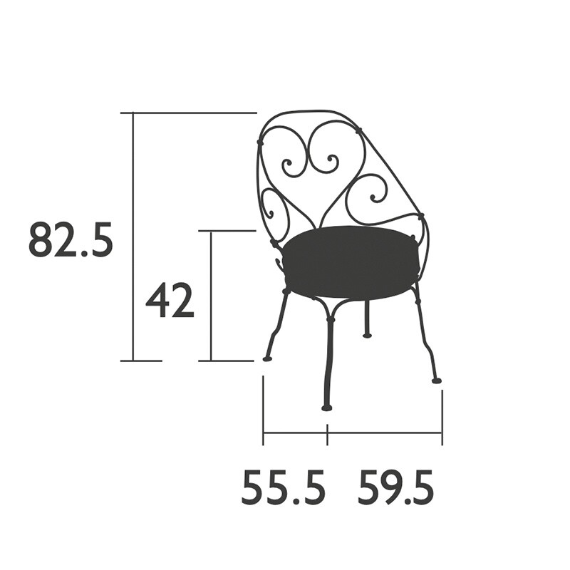 1900 Cabriolet Garden Armchair with Cushion