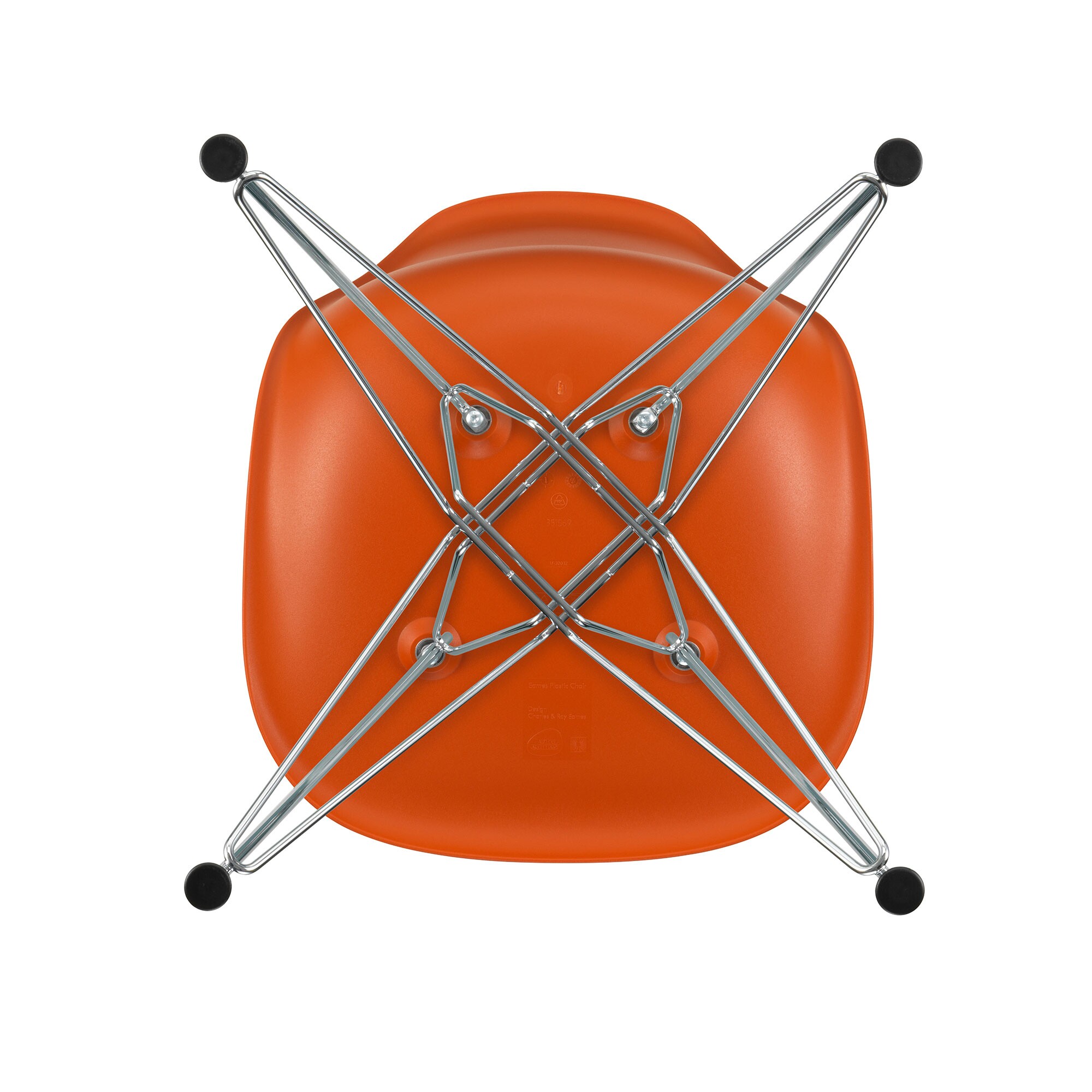 Eames Plastic Side Chair DSR RE Chromed Base
