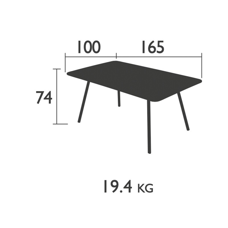 Luxembourg Garden Table 165x100x74cm