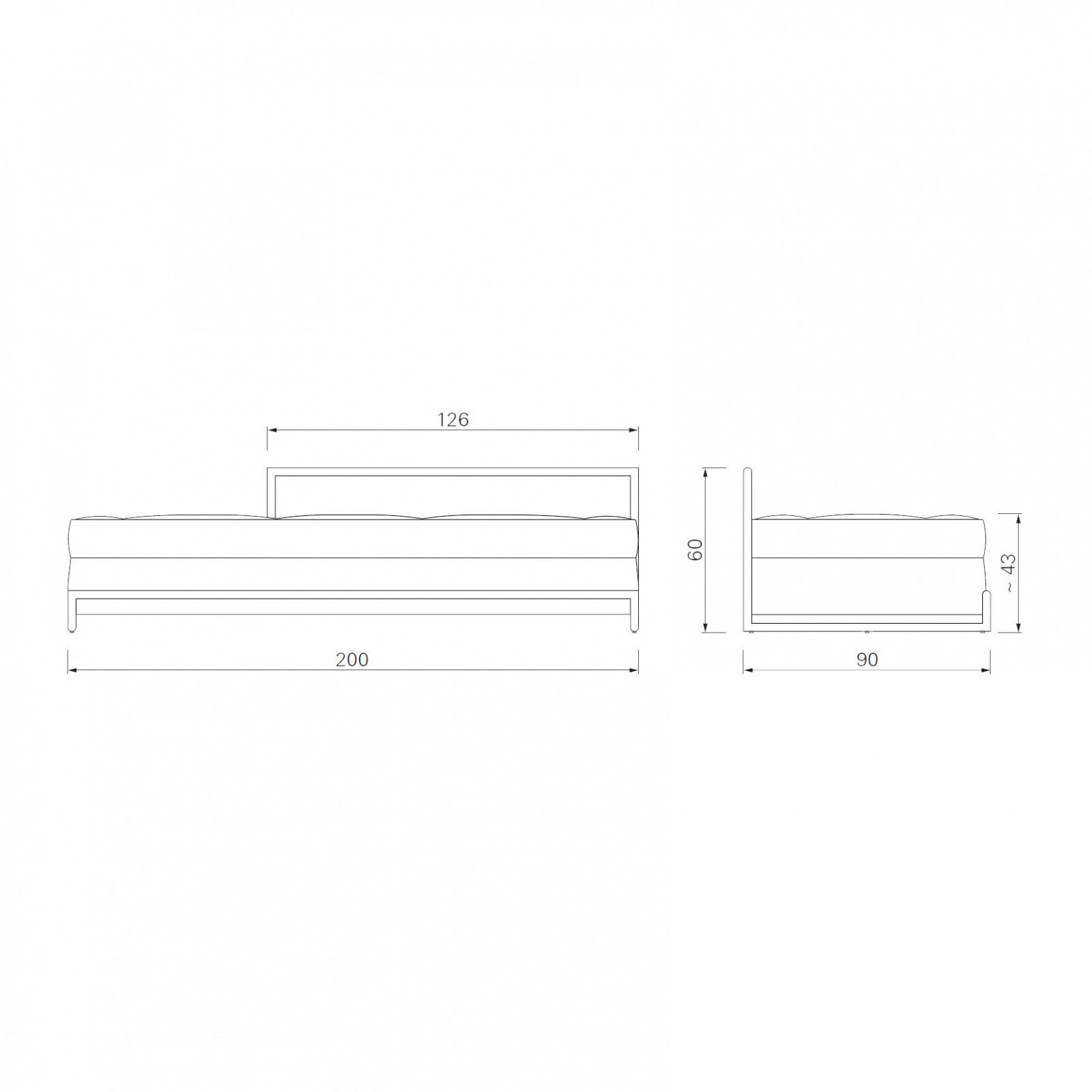 Day Bed Grand Black Version Lounge