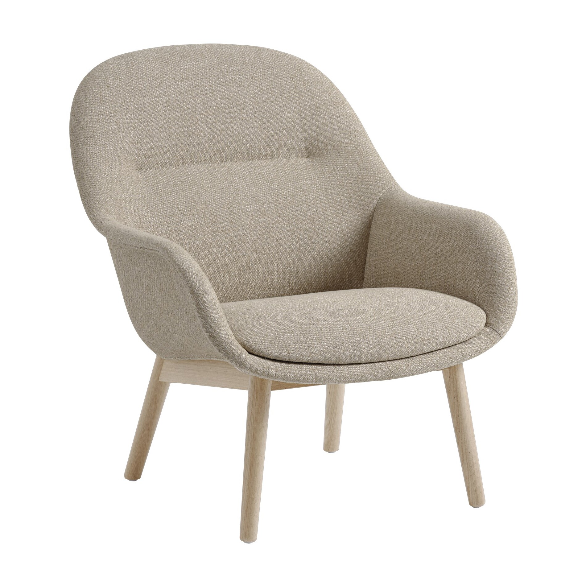 Fiber Lounge Armchair Upholstered Wood Base
