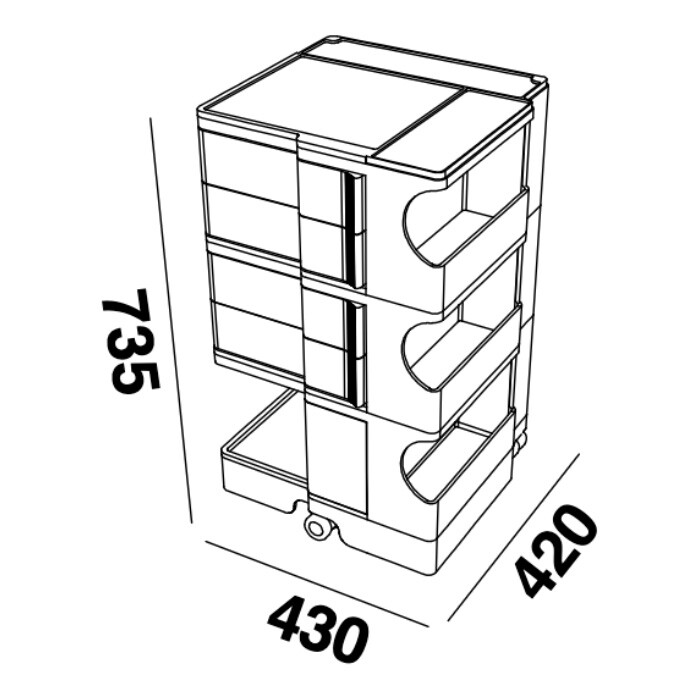Boby 3/4 Container on Wheels M