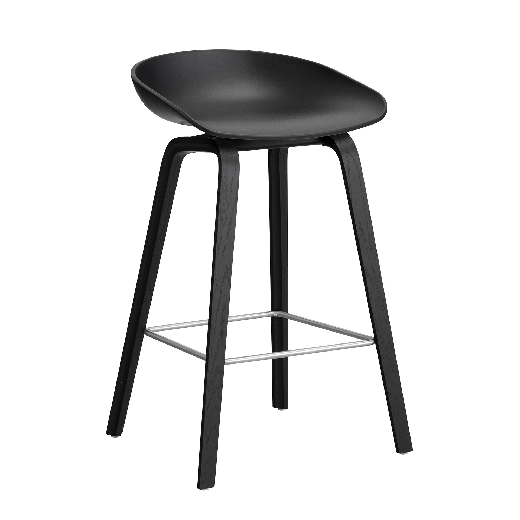 AAS 32 2.0 Bar Stool Low Black Lacquered Oak