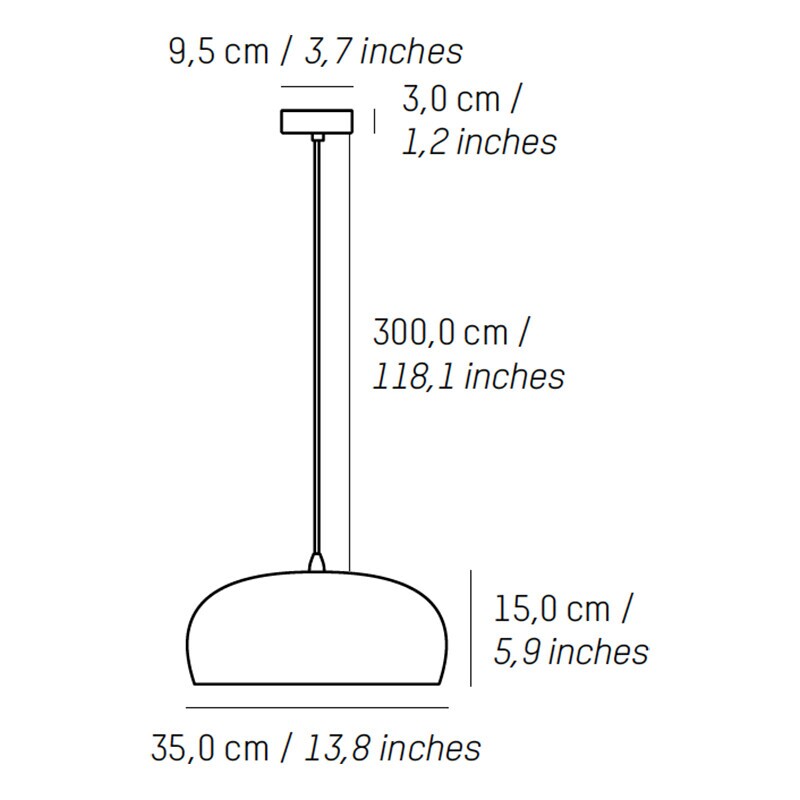 Brush Suspension Lamp Ø 35cm