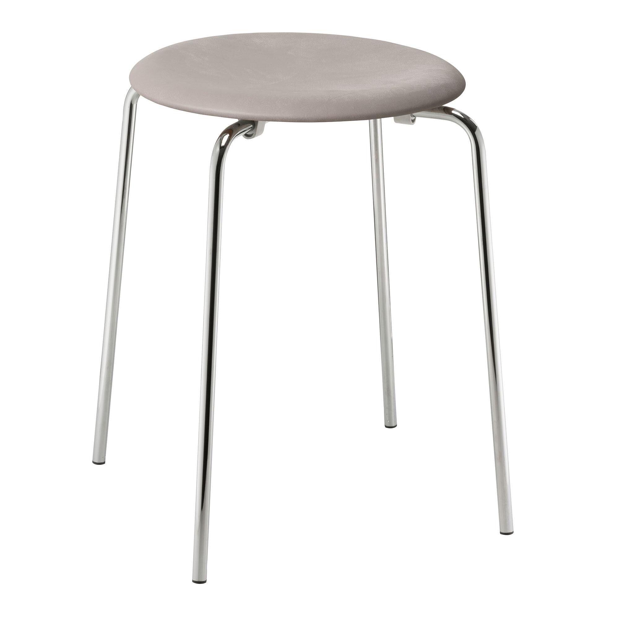 DOT™ Stool Leather Chromed Steel Base