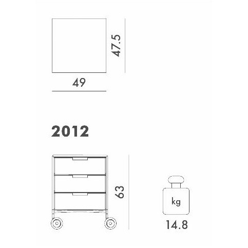 Mobil 3 Container with wheels matt