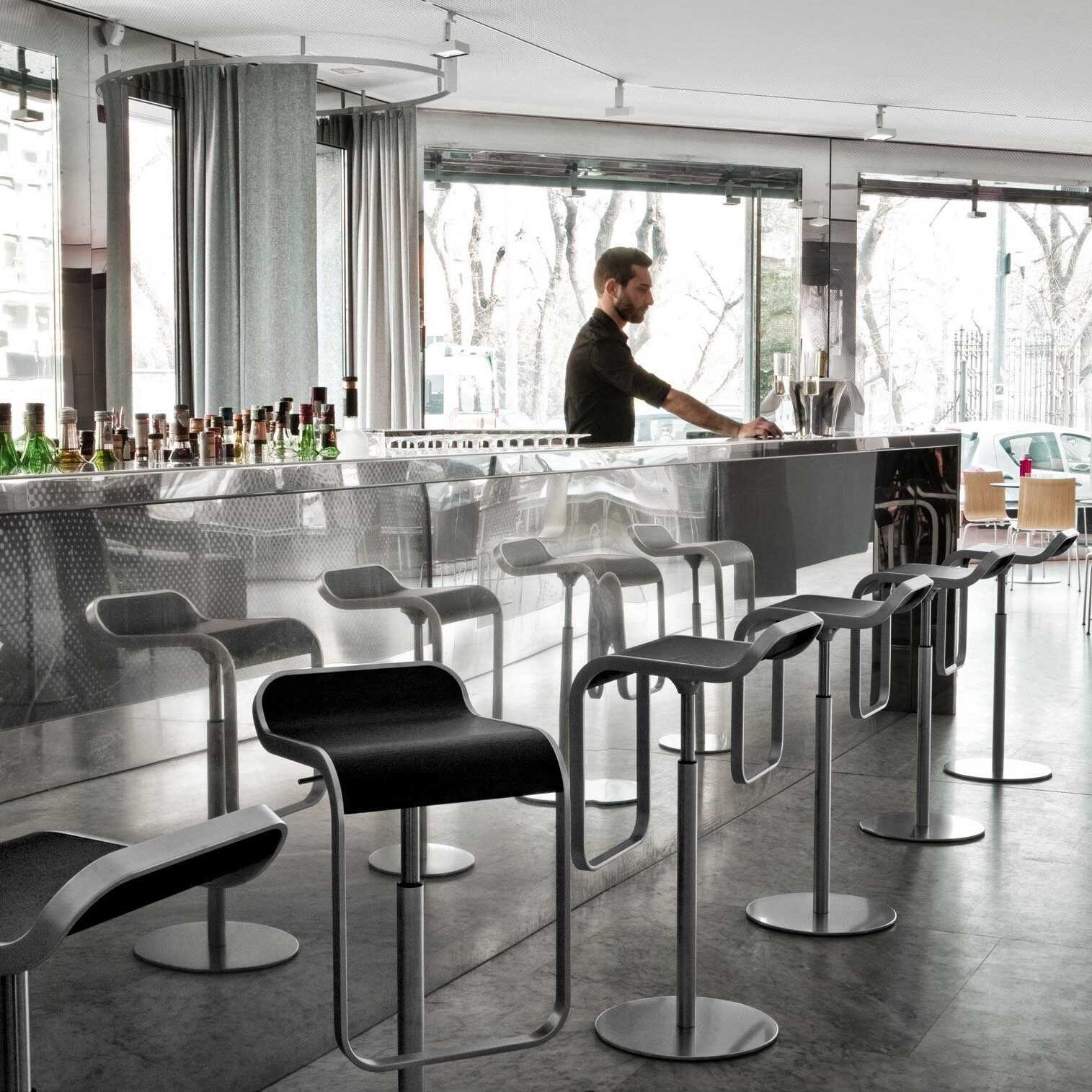 LEM S79 Bar Stool Seat Leather 63-75cm