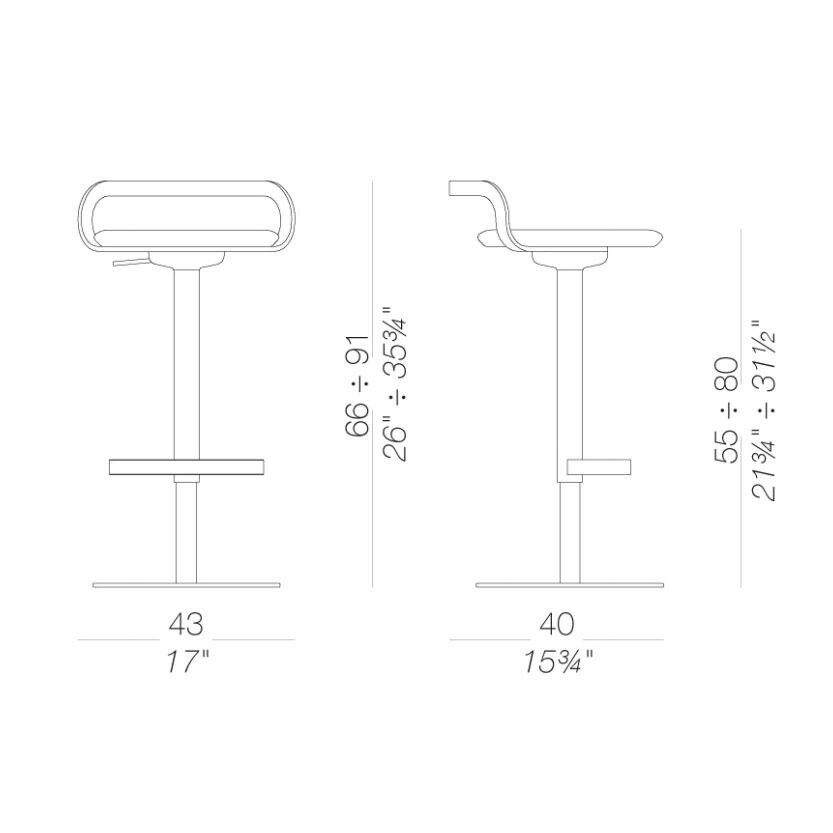 Mak S110 Bar Stool Seat Fabric 55-80cm