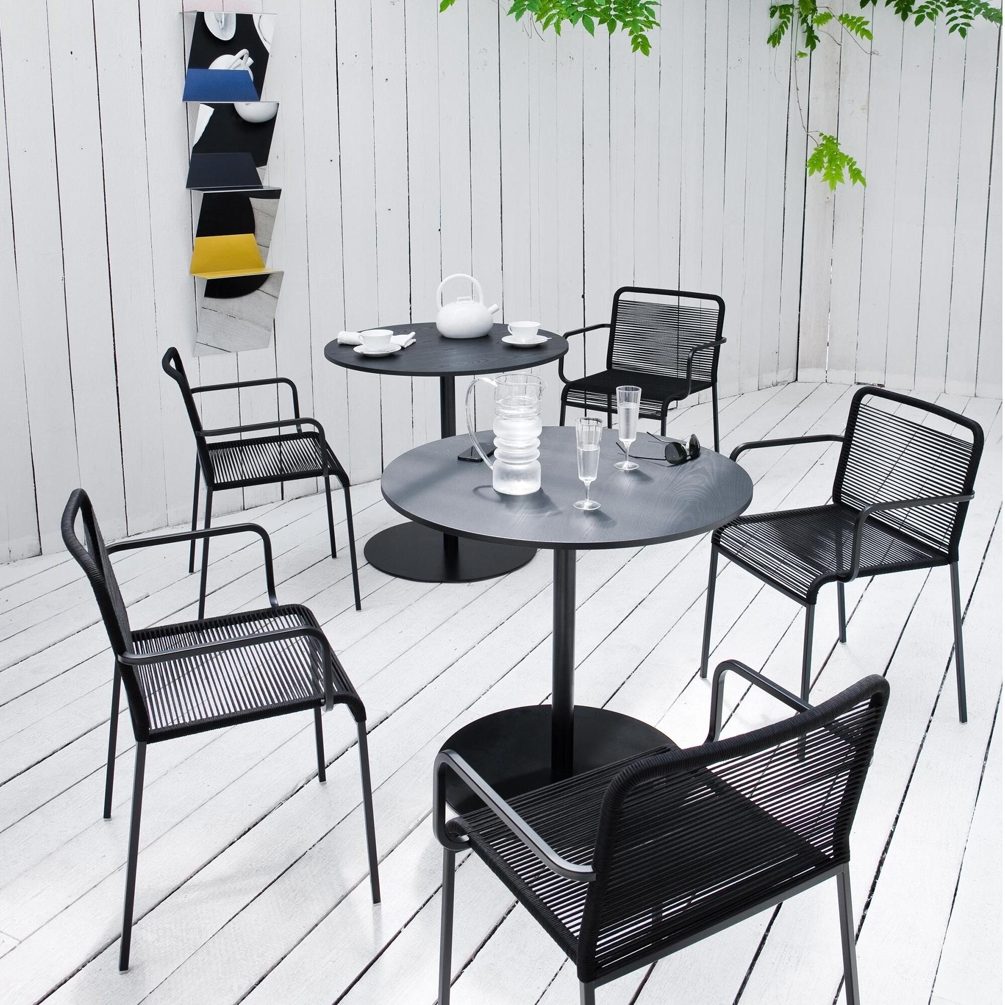 Brio Bistro Table Frame Black Round H72cm