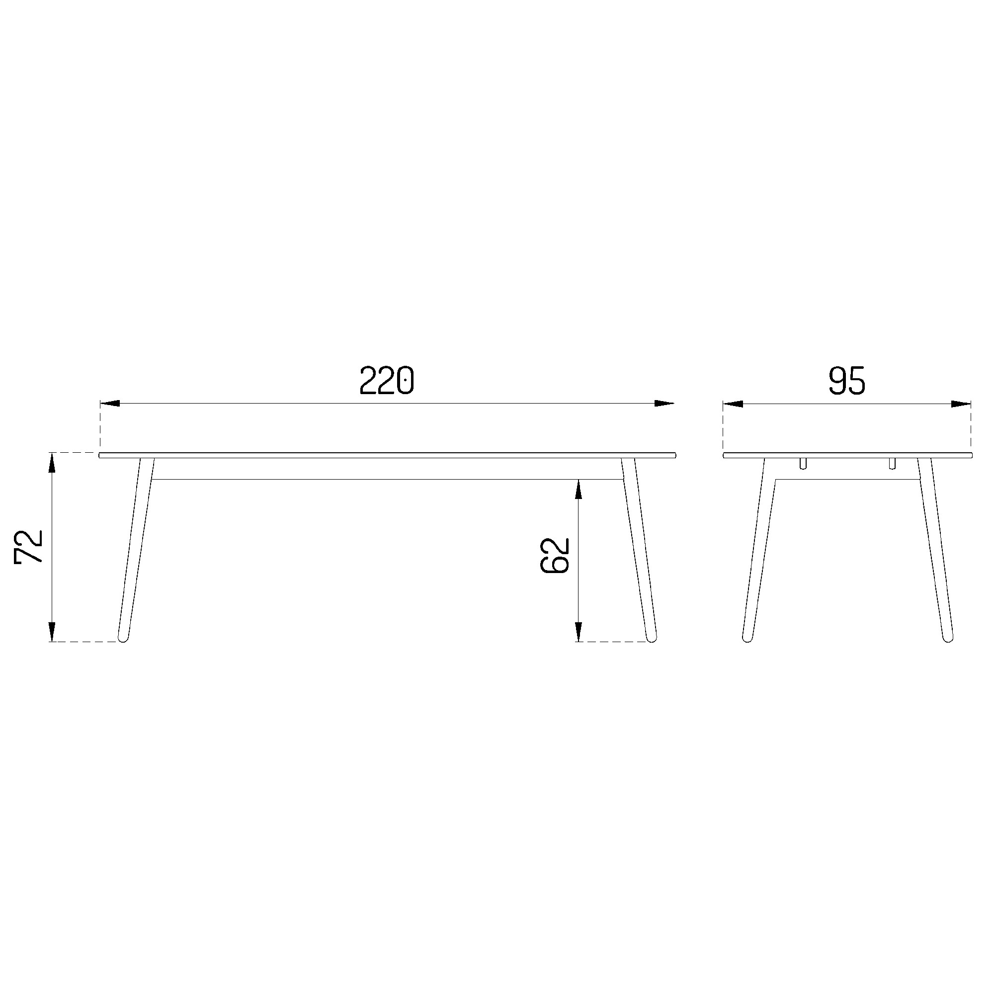 C35C Dining Table 220x95cm