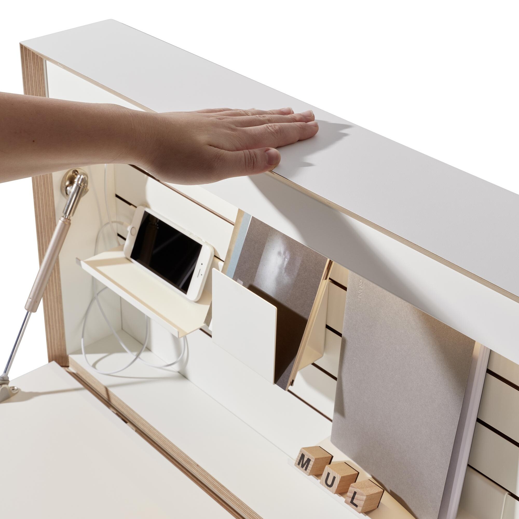 Flatmate Wall Secretary with Birch Edge