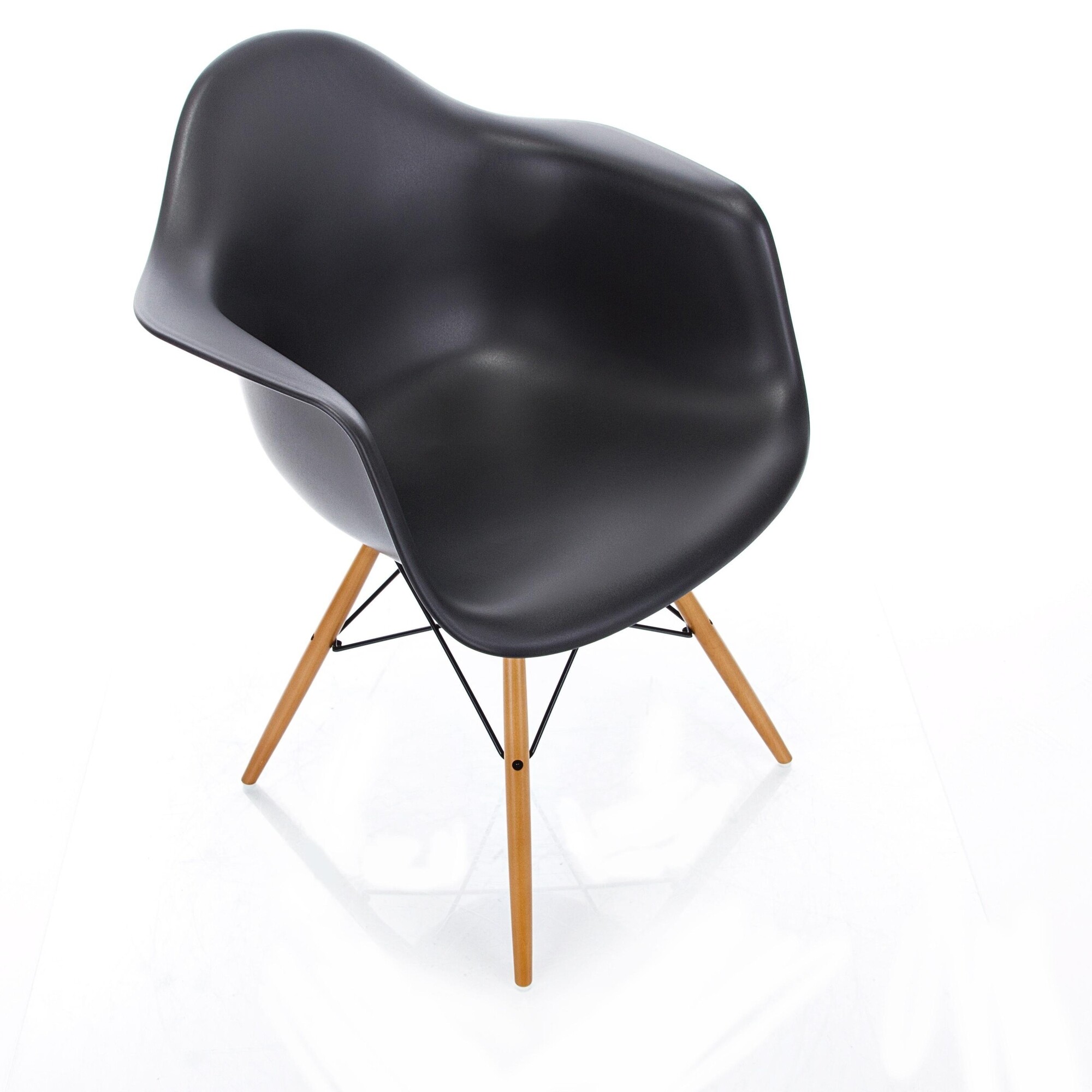 Eames Plastic Armchair DAW Golden Maple Base