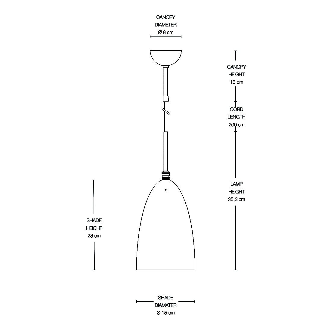 Gräshoppa Suspension Lamp glossy