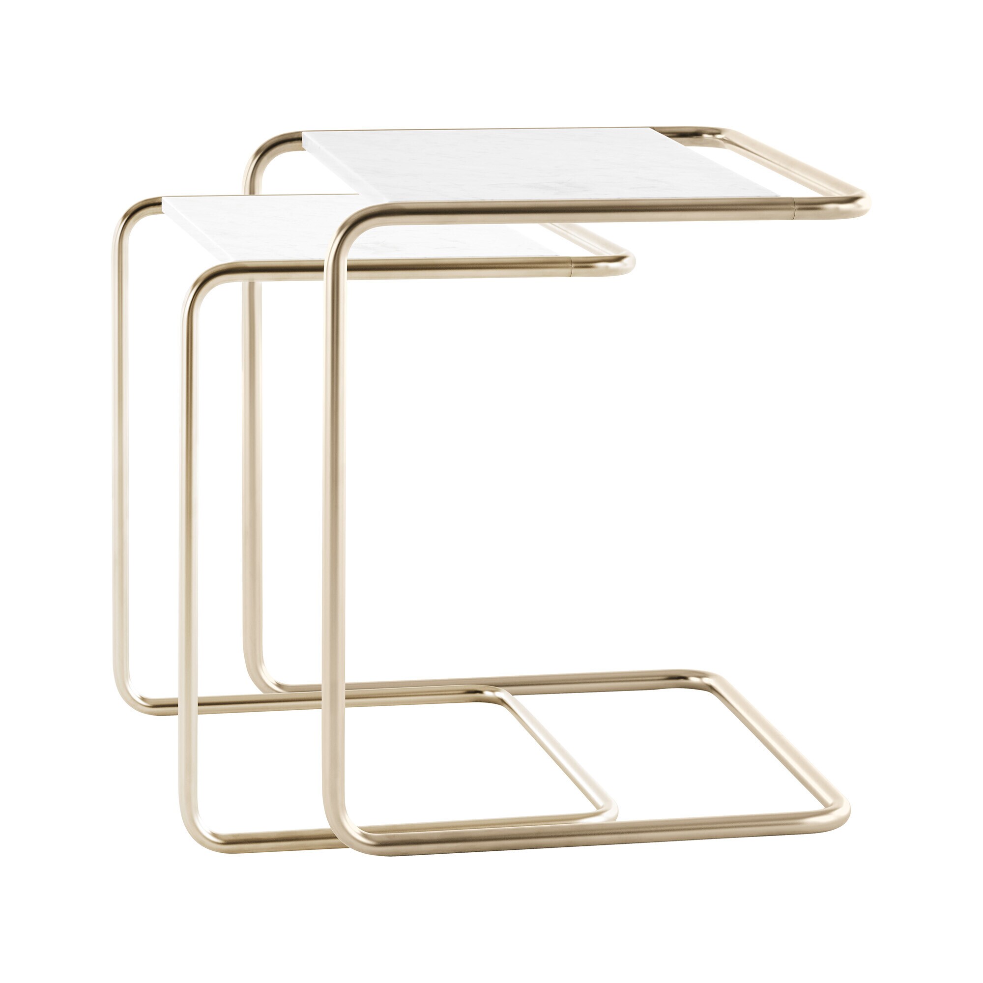 JS. THONET a personal Interpretation by Jil Sander B 97 Nordic Side Table Set of 2 Marble