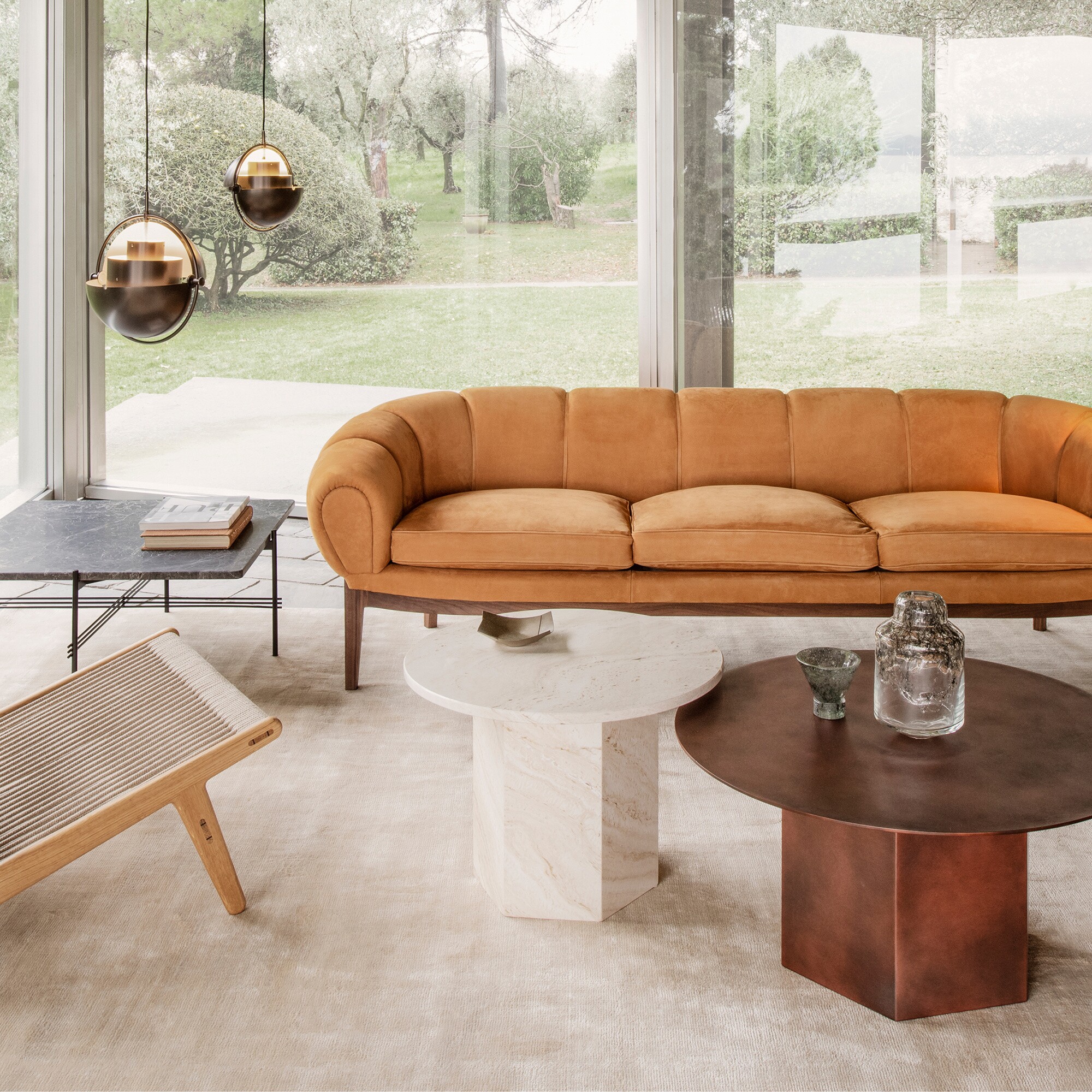 Croissant Sofa 3 Seater 230x88cm Leather