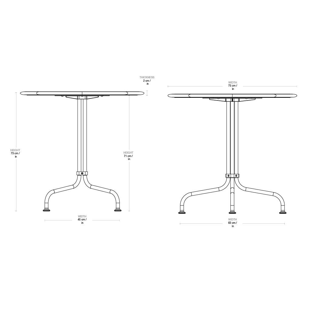 Carmel Bistro Dining Table Ø 75cm