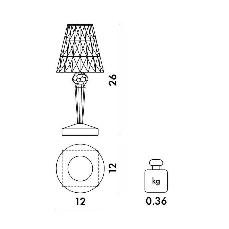Battery LED Outdoor Table Lamp with Battery  H 26