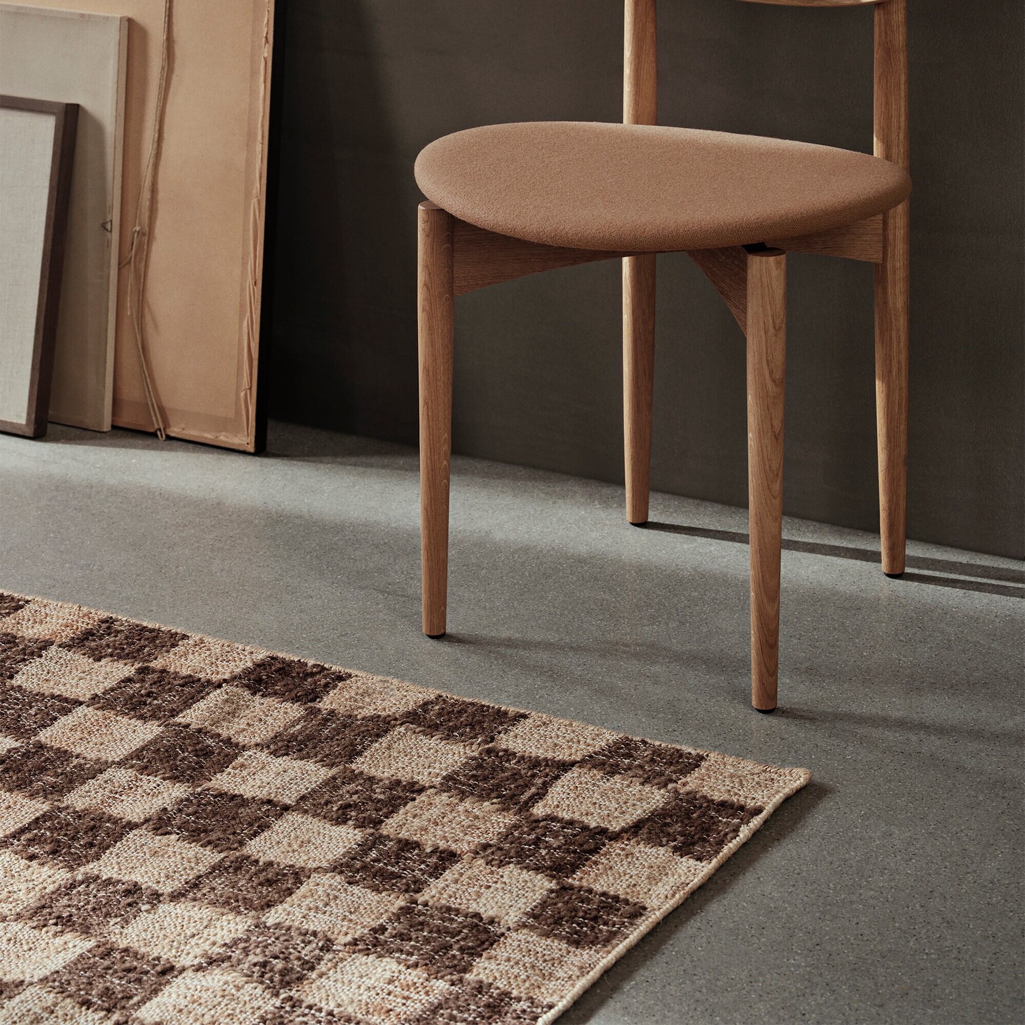 Check Wool Jute Rug 140x200cm