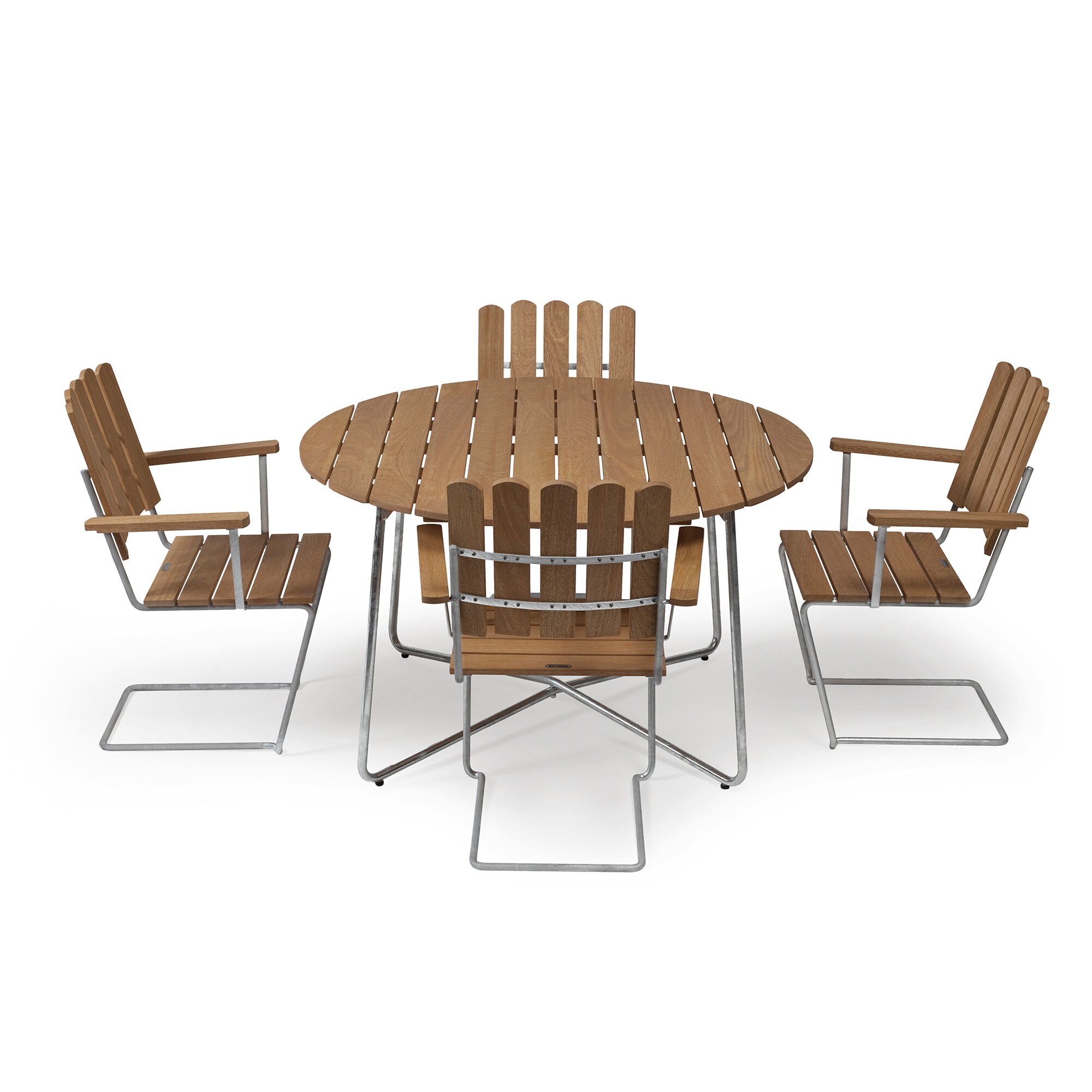 9A 100 Garden Dining Table Ø100cm Teak
