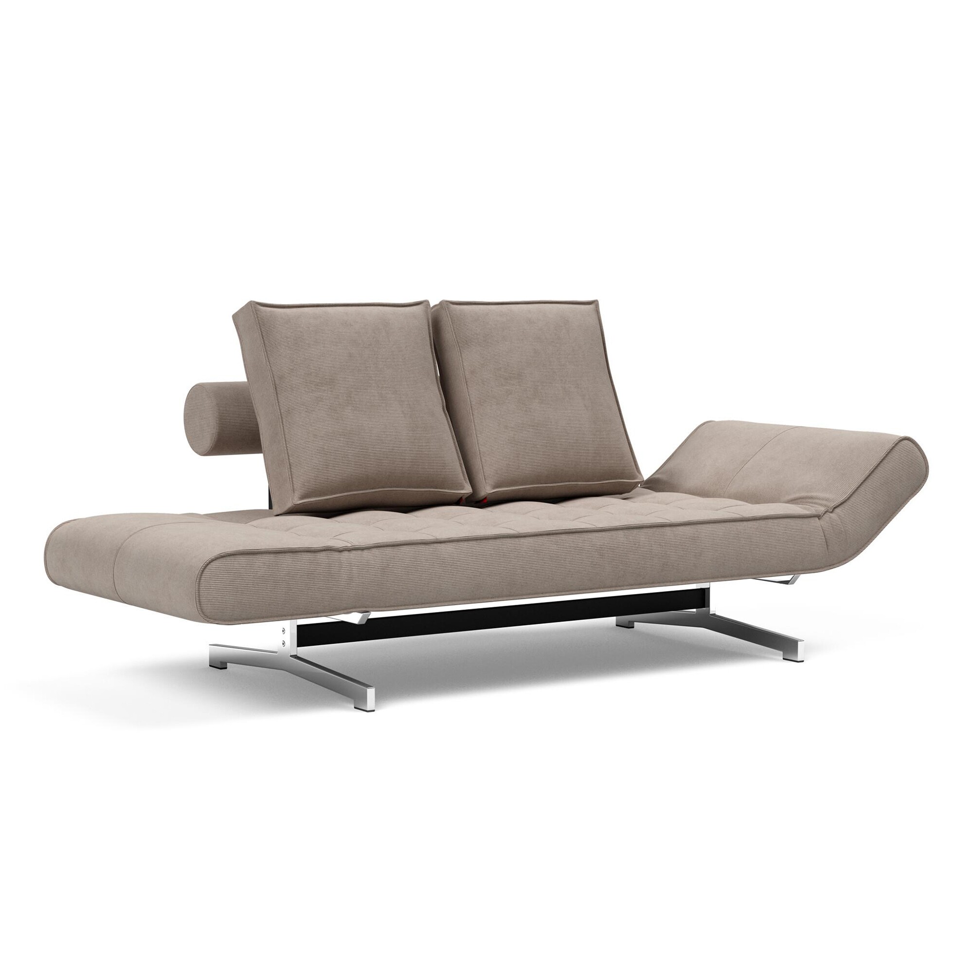 Ghia Sofa Bed Corduroy Legs Chromed Steel 210x93cm