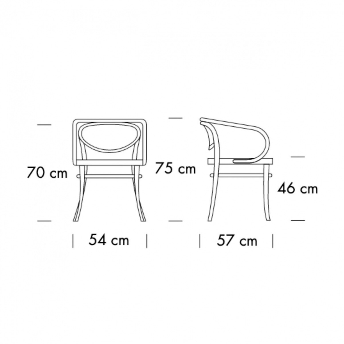 210 R Armchair with Wickerwork