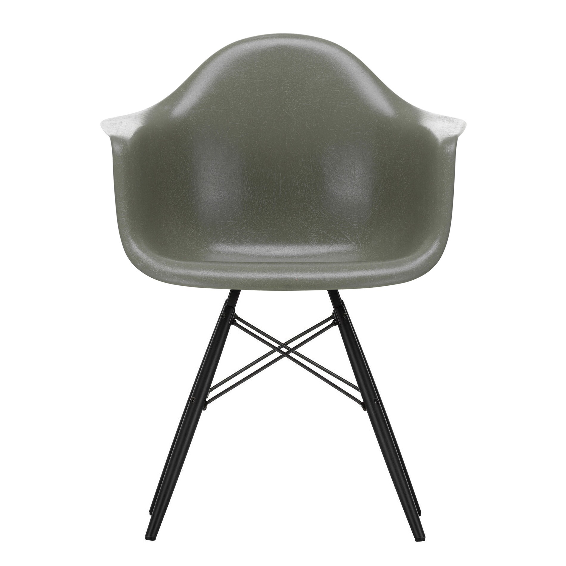 Eames Fiberglass Armchair DAW Black Maple Base