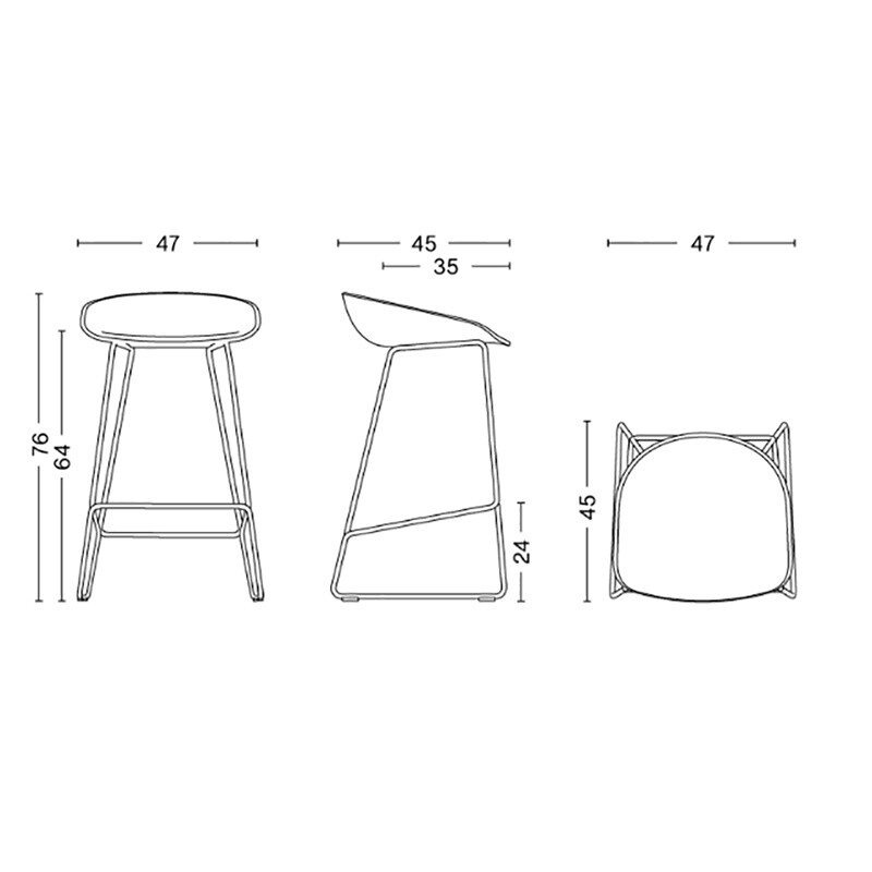 About a Stool AAS 38 2.0 Bar Stool Low White Base