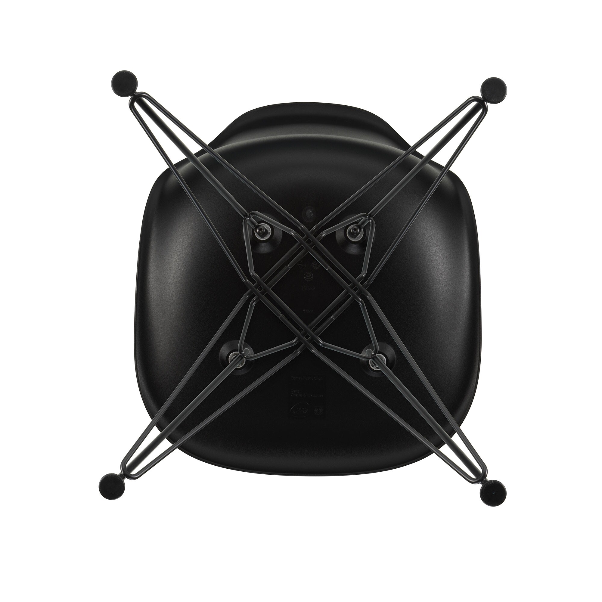 Eames Plastic Side Chair DSR RE Black Base Set of 4