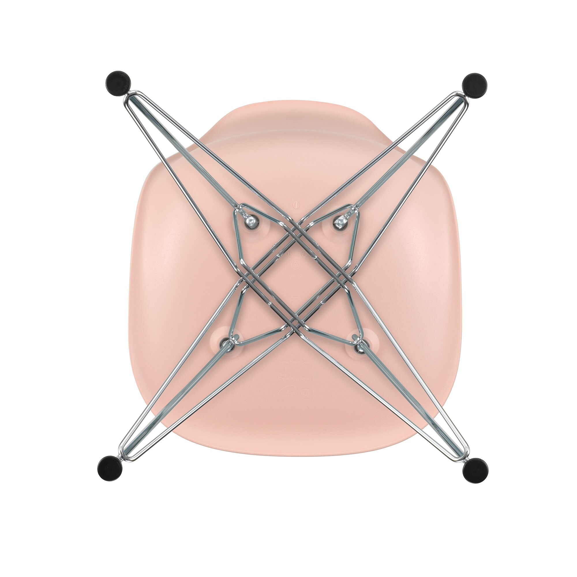 Eames Plastic Side Chair DSR RE Chromed Base