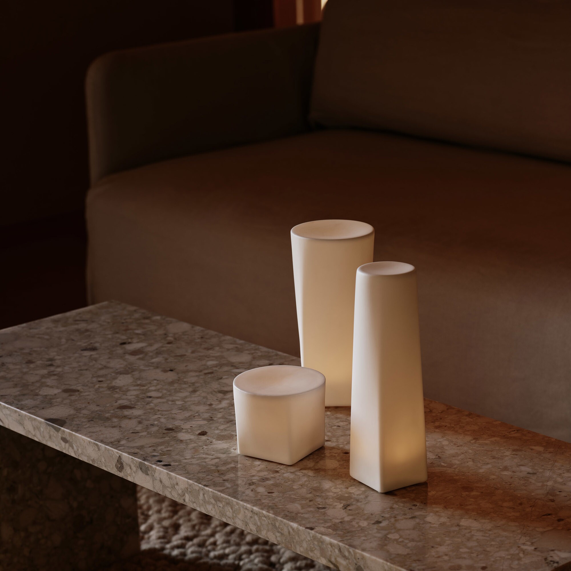 Ignus LED Candle Porcelain H 25cm