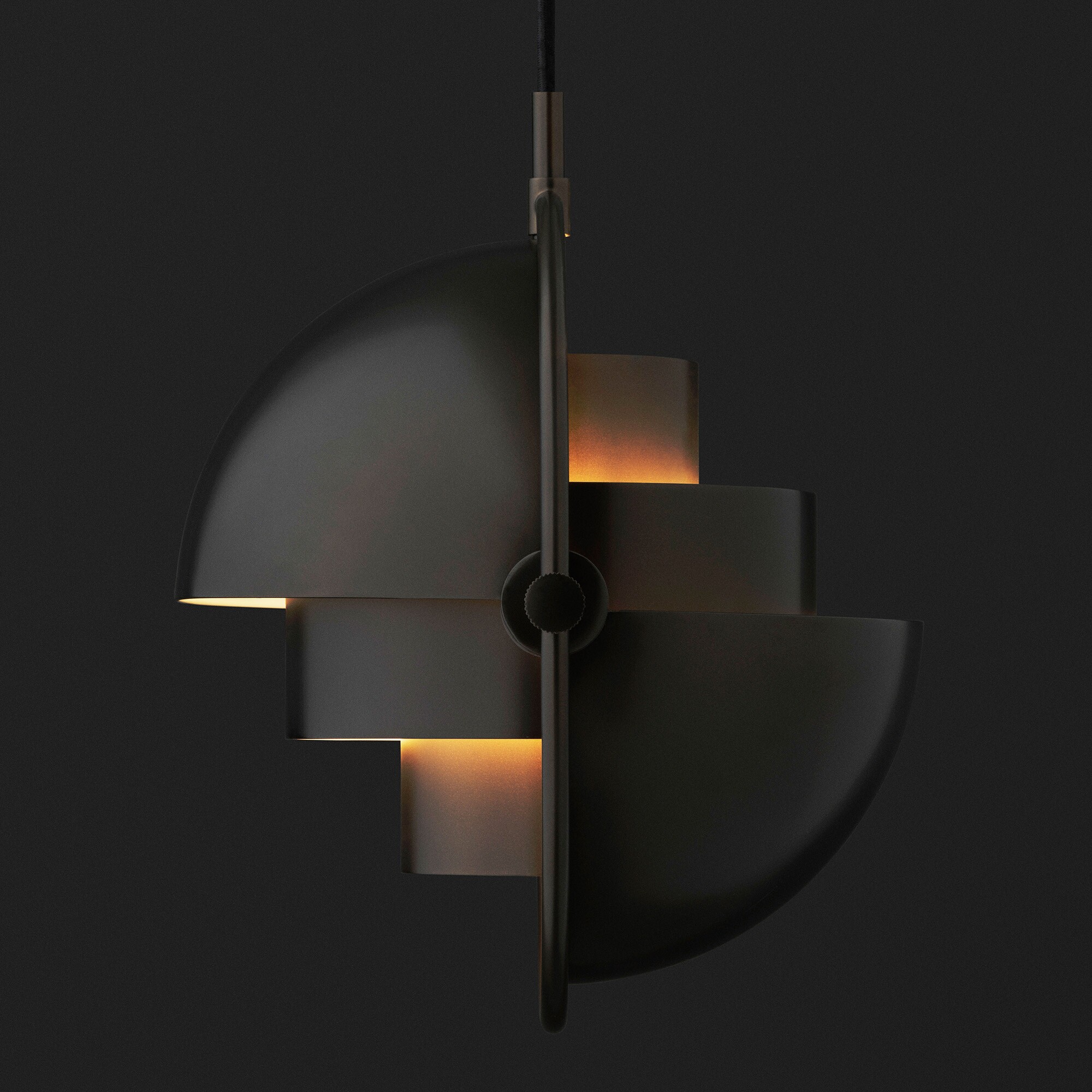 Multi-Lite Suspension Lamp Ø36cm Frame Black Brass