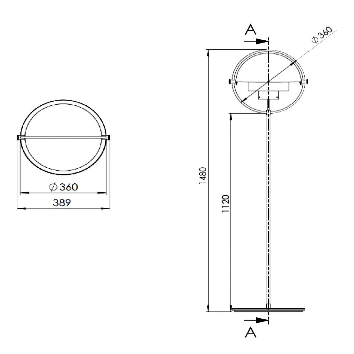 Multi-Lite Floor Lamp Frame Chrome