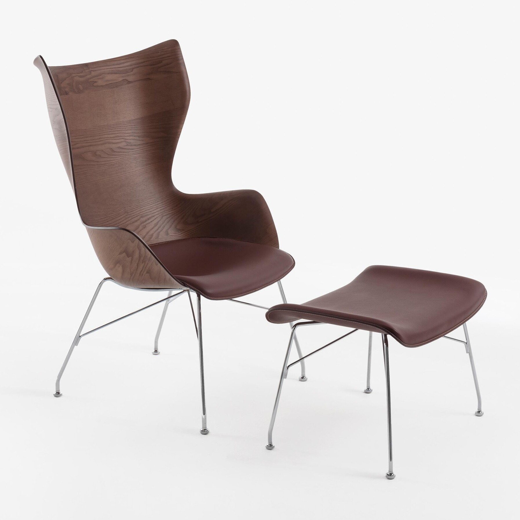 K/Wood Armchair Leather