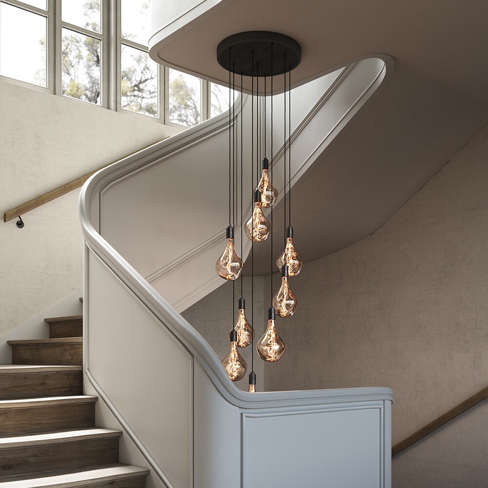 Graphite Nine Pendant with Voronoi II Suspension Lamp