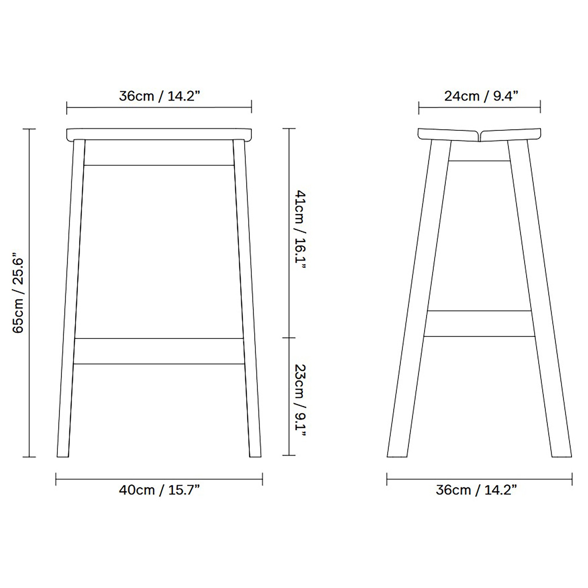 Angle Bar Stool 65cm